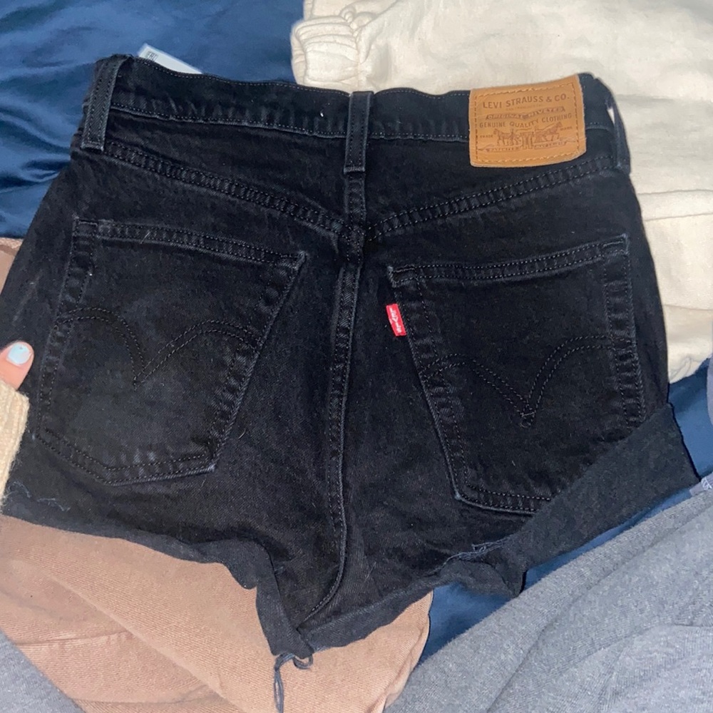 Levis 501 Black denim shorts